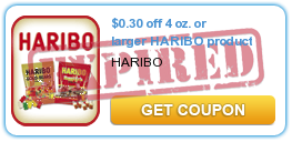 $0.30 off 4 oz. or larger HARIBO product