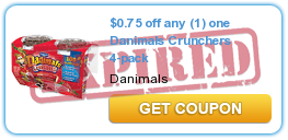 $0.75 off any (1) one Danimals Crunchers 4-pack