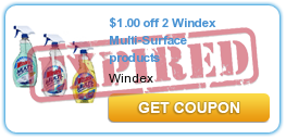 $1.00 off 2 Windex Multi-Surface products