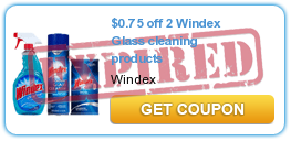 $0.75 off 2 Windex Glass cleaning products