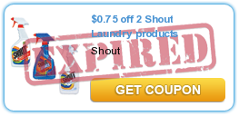 $0.75 off 2 Shout Laundry products